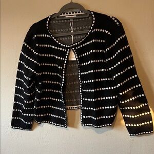 SIONI Cropped Black Cardigan NWT